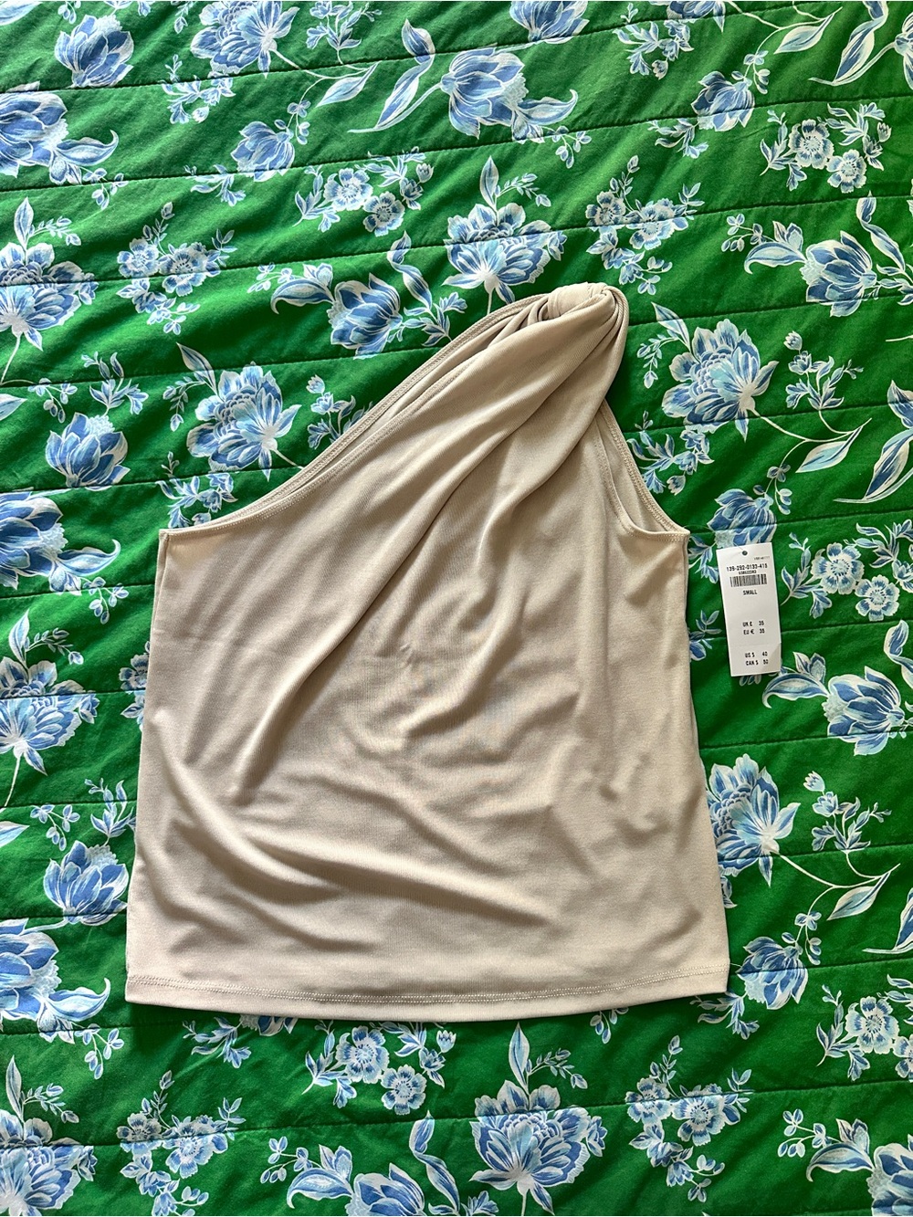 Abercrombie & Fitch One-Shoulder Cream Tank Top